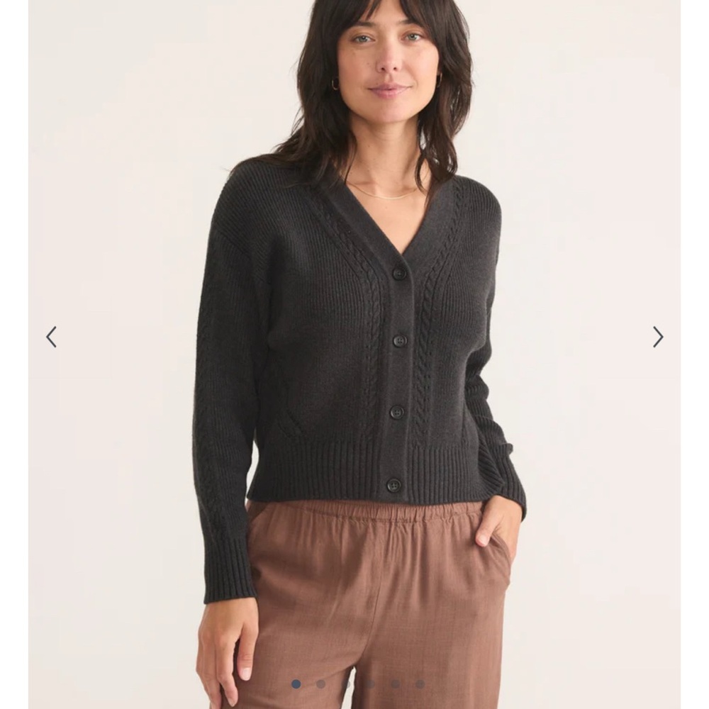 Marine Layer Robin Crop Cardigan Faded Midnight